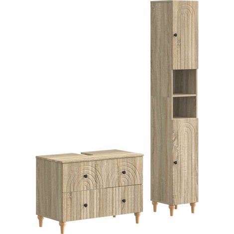 Maison Exclusive - Set di Armadi da Bagno da 2 Pezzi ALKMAAR Rovere Sonoma (1/5)