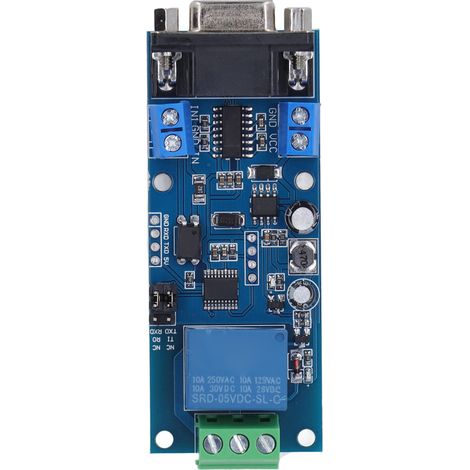 Module relais 1 canal RS232 TTL UART, interface de commutation DC7-24V, carte de contrôle avec port de communication série. (1/5)
