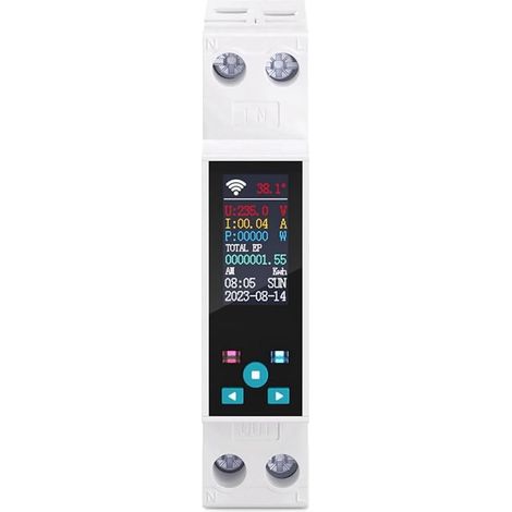 50A Tuya WIFI Commutateur Intelligent Disjoncteur LCD Compteur D'Énergie KWh Mesure de Puissance Minuterie Relais Télécommande Vie Intelligente (1/5)