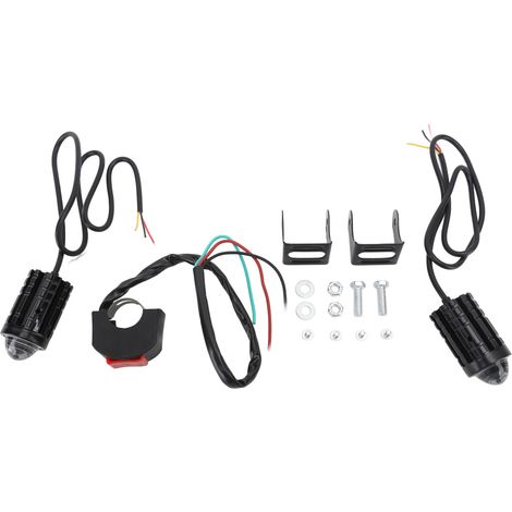 Faro a LED impermeabile per moto, composto da 2 pezzi, giallo e bianco, anabbagliante, lampada spot, da 8 a 80 V.