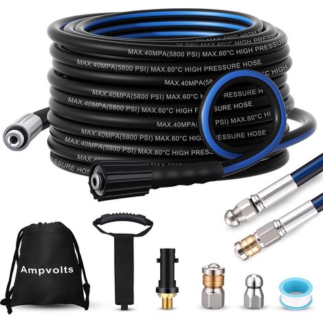 Tuyau de nettoyage haute pression bleu noir 30 m (1/5)
