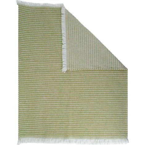 Couverture lit enfant tissu nid d'abeille Kaki 80x100 cm (1/2)