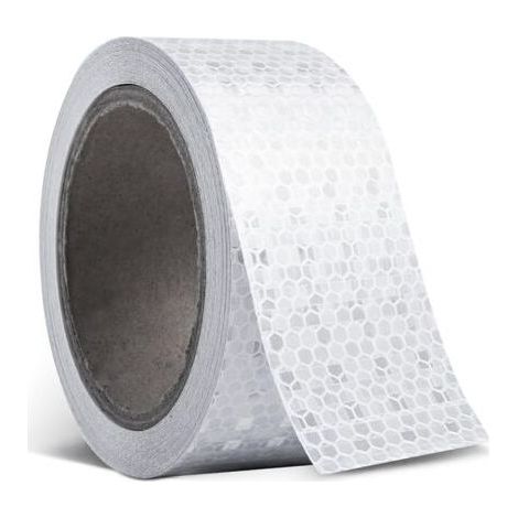 White reflective tape 3 m x 5 cm, waterproof, self-adhesive, safety, visible for vehicles, bicycles, outdoors and cars. (1/5)