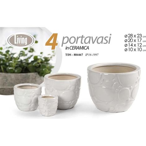Set de 4 portavasos de cerámica dorada Ø29/21/15/12