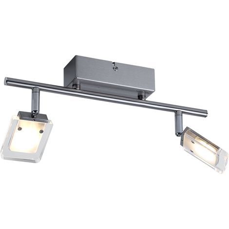 LED Decken Leuchte Wohnraum Strahler silber 2-flg schwenkbar IP20 WOFI 7614.02.01.0000 (1/2)