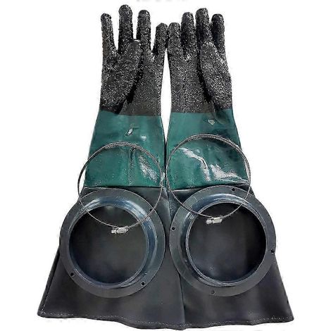 Gants de sablage, pièces de sablage 60 cm avec joints toriques pour cabines de sablage (1/5)