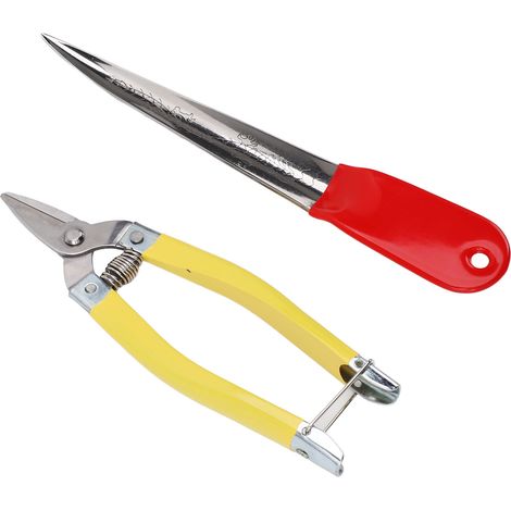 Kit de 2 outils professionnels de réparation d'osier en acier inoxydable, comprenant des ciseaux polyvalents pour la réparation de meubles en osier tressé. (1/5)