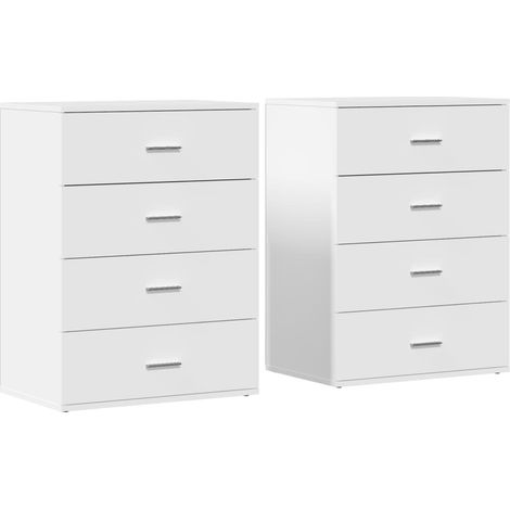 Aparador buffet cómoda armario mueble organizador cocina salón salón juego de 2 60 x 39 x 80 cm blanco madera contrachapada 020036683