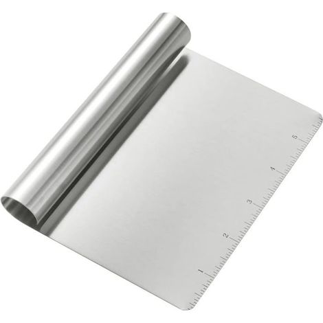 Ecleanfy - Grattoir à Pâte Inox avec Échelle de Mesure - 15x11.7cm pour Coupe Précise de Pizza, Pâte et Pâtisserie - Multifonction (1/5)