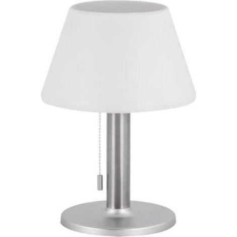 Lampe de Table Extérieure Solaire 2W Inox et Blanc - Blanc Neutr