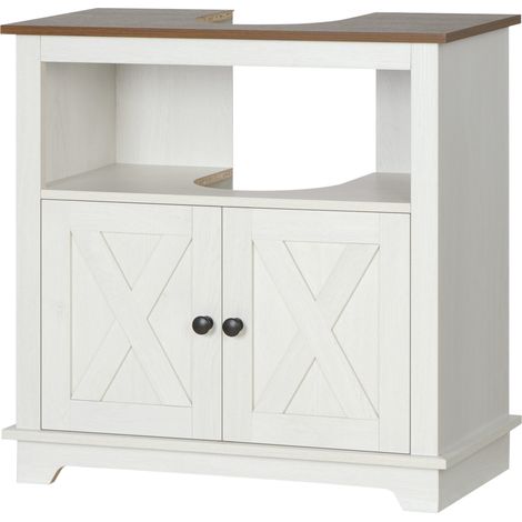 Meuble sous lavabo 2 portes 60x30x60 cm Blanc