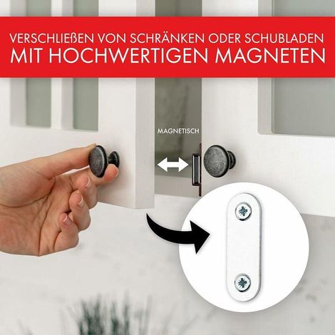 Loqueteau magnétique puissant – force maintien brun aimant porte placard 4kg lot de 10 (1/4)