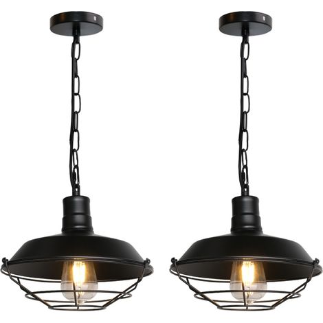 2 Pezzi Lampadario Vintage Industriale Lampada a Sospensione Metallo Creativo Illuminazione Pendente Regolabile per Corridoio Portico Camera da Letto Caffè