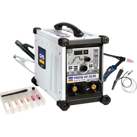 Impianto di saldatura TIG PROTIG 201 AC/DC HF FV con accessori 10 - 200 A gas