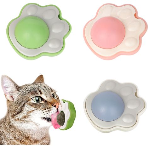 Boules De Chat - Boules Rotatives À Catnip Auto-Adhésives Pour Nettoyage Dentaire - Pour Murs Et Surfaces Lisses - Lot De 3 (1/5)