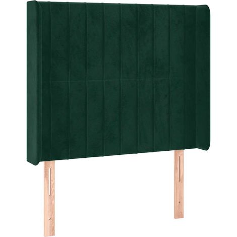 Testiera  Testata del letto ad Orecchio Verde Scuro 103x16x118/128cm in Velluto (1/5)