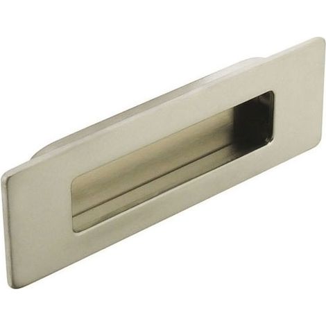 Poignée cuvette en métal - Décor : Chromé - Encastrement : 85 x 26 mm - Hauteur : 33 mm - Longueur : 100 mm - Matériau : Zamac - Profondeur : 8 mm - FOSUN (1/2)