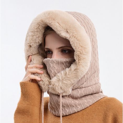 Cagoule multifonctionnelle pour femme, masque de ski chaud et coupe-vent pour l'hiver, idéale par temps froid pour le ski, les activités de plein air comme la moto, la montagne, le camping et la rando (1/3)