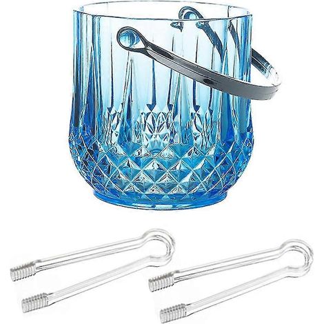 Seau à glace Seau à glace en plastique avec poignée Acrylique Transparent Champagne Bière Vin Ice Bucket pour Hom (1/5)