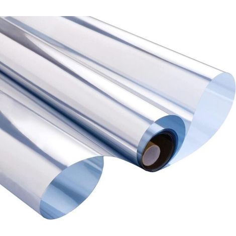 Film miroir autocollant pour fenêtre, isolation thermique, vitrail, argent, 90 x 100 cm (1/5)