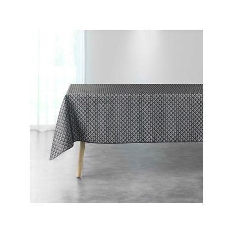 Nappe rectangle imprimé éventails "Artchic" - Gris anthracite - 150 x 240 cm - Livraison gratuite (1/3)