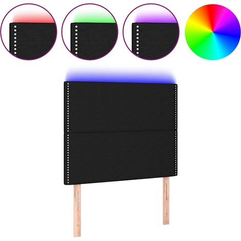 Maison Exclusive - Cabecero con luces LED tela negro 80x5x118/128 (1/5)