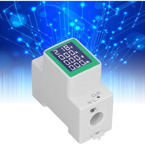 Compteur Numérique Rail DIN pour Voltmètre, Ampèremètre et Surveillance d'Énergie, AC 50‑300V 100A (1/5)