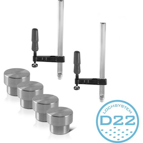 STAHLWERK Set base di accessori per tavolo da saldatura  per sistema di fori D22 con 2 morsetti a vite