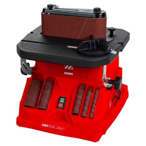 Holzmann – Ponceuse stationnaire à bande et cylindre oscillant 450W – Vitesse 2000 tr/min – Pour bois dur et teck – Buse d'aspiration Ø 39mm (1/4)