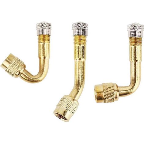 Adaptateur d'extension de valve de pneu, ensemble de 3 pièces, adaptateur de moyeu d'angle de pneu en laiton 45/90/135 degrés. (1/5)