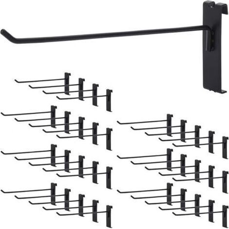 Packung mit 35 Gitterwandhaken, 20 cm, Wandhaken für Präsentationsständer, Metallgitterzubehör für Geschäfte, Garagen und Werkstätten (1/5)
