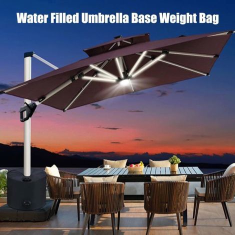 1 Sac de lest 40L Polyester 1000D Pour parasol déporté et standard 44x44x31cm (1/5)
