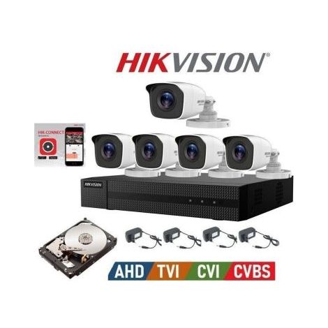 KIT VIDEOSORVEGLIANZA HIKVISION DVR 8 CANALI 5 TELECAMERE BULLET 5 MPX 3K 1TB