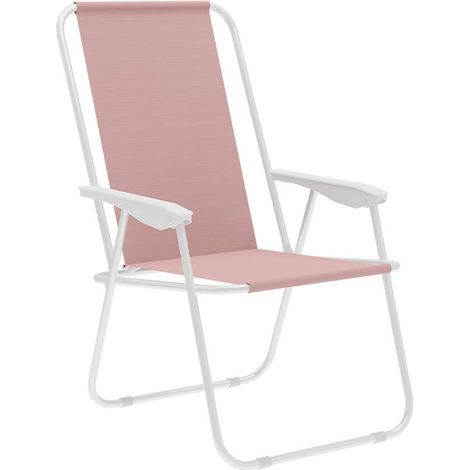Silla Plegable Rosa Acero Marbueno para Playa y Piscina
