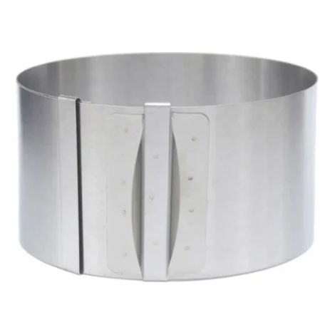 Cake Ring - Adjustable Stainless Steel Mold 20-40 cm - For Mousse Cakes Baking And Decorating - With Acetate Sheets - Set Of 1