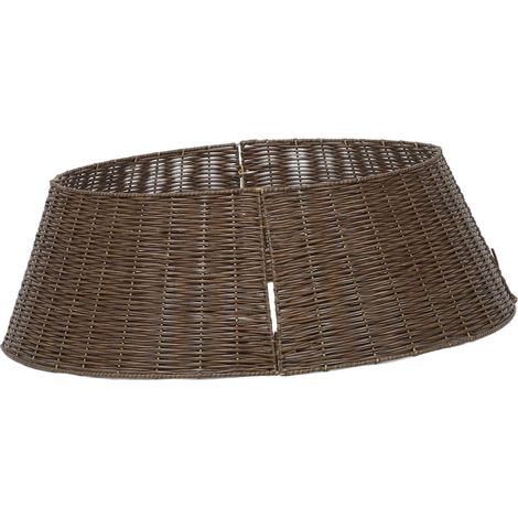 Jupe de Sapin de Noël Main Cache-Pied de Sapin Marron de Panier de Noël Décoratif pour Décoration de Fête Intérieure (1/5)
