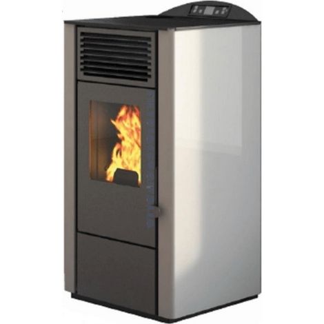 Stufa a pellet lory 9 kw bianca scarico post.super.con telecomando - eva calor (1/2)