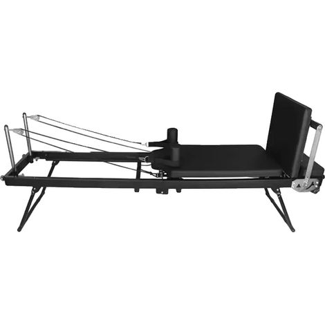 Máquina de Pilates plegable, resistencia ajustable, acero duradero, color negro (tabla incluida). (1/2)