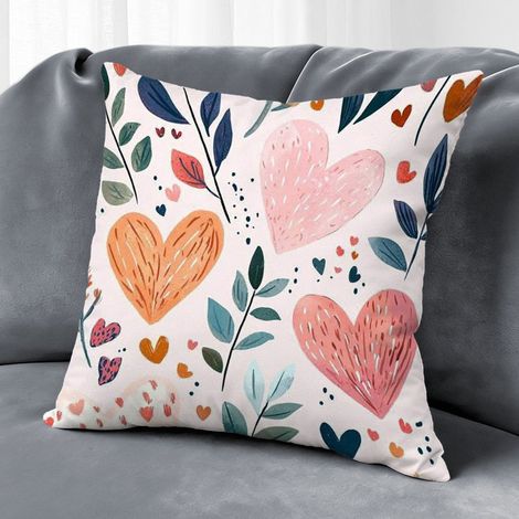 Housse de coussin fleurs printanières, décoration intérieur extérieur,50×50cm (1/5)