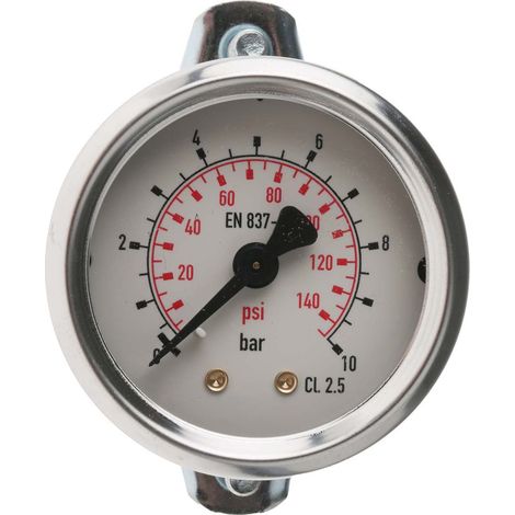 Manomètre RS PRO, 0bar à 10bar, Ø cadran 50mm ( Prix pour 1 )