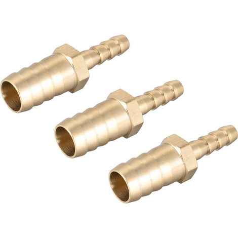 3 Pièce Raccords Cannelés en Laiton Droits de 12 mm à 6 mm, Raccord Réducteur Droit de Tuyau Connecteurs Barbelés pour Eau, Gaz, Huile, Carburant, Bateau, Tube de Trachée (1/5)