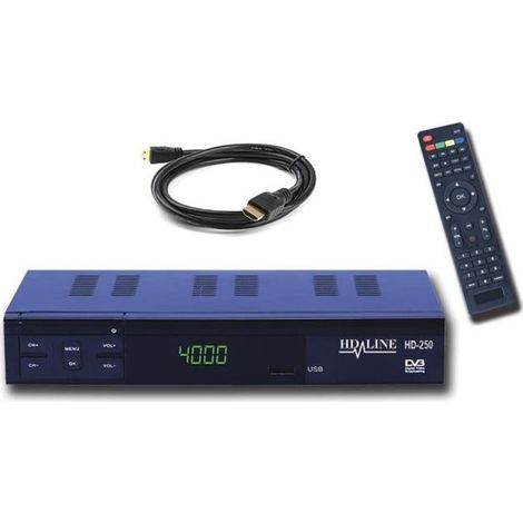 hd-line HD-250 Démodulateur Récepteur satellite Noir (reception Free to Air, non-compatible TNT)