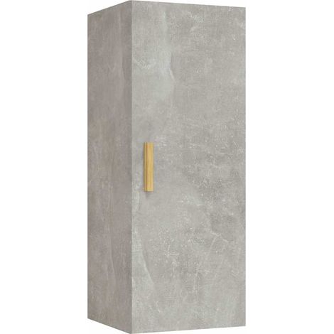 Maison Exclusive - Wandschrank Betongrau 34,5x34x90 cm Holzwerkst (1/5)