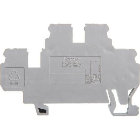 Conector de riel de 2 niveles 2,5 mm² L/L gris 870-501
