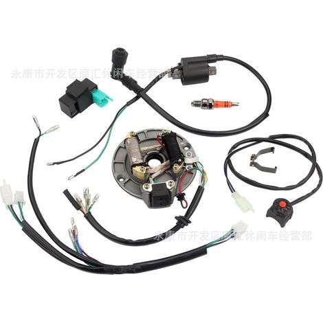 Off-road vehicle ATV beach buggy 50-110cc complete wiring harness CDI ignition system JH70 coil complete set (1/4)