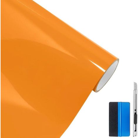 Hochglanz Vinyl Folie Orange 50x150cm mit Luftkanal-Technologie (1/5)