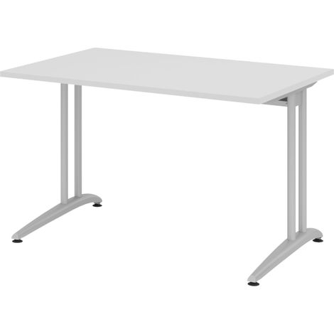 bümö Schreibtisch Serie-B Rechteck: 120 x 80 cm  Grau