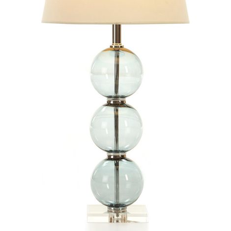 Pied de lampe métal et verre bleu Patricias (1/2)