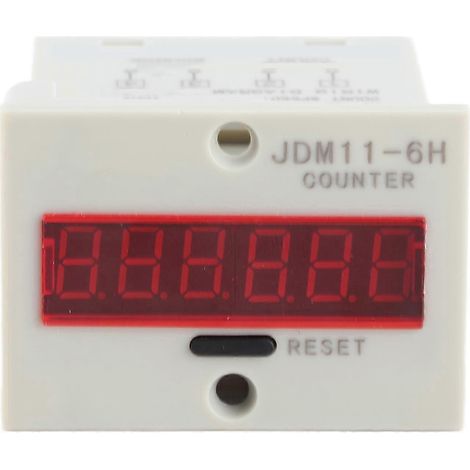 Compteur de tension électronique JDM11-6H à affichage numérique LED 6 chiffres, relais AC/DC 12 V 2025 (1/5)