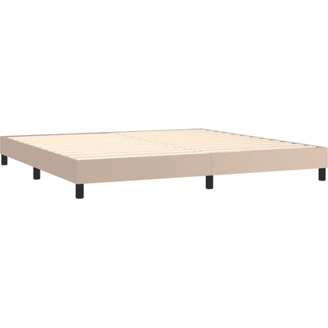 Somier de láminas sobre patas estructura de cama 200x200 cm sintético marrón claro TDL0207287